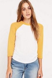 70s baseball tee in Mustard at Urban Outfitters