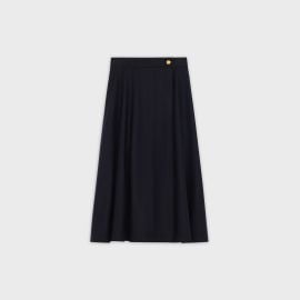 70x27S MIDI SKIRT IN WOOL FLANNEL - Navy - 2J210921C07MR  CELINE at Celine