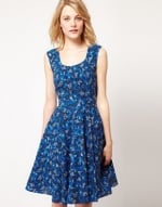 Blue floral dress at Asos