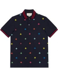 750 Gucci Cotton Polo with Bees And Stars - Buy Online - Fast Delivery  Price  Photo at Farfetch