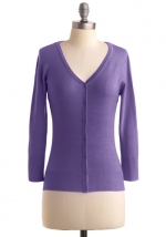 Purple cardigan like Bernadettes at Modcloth