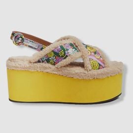 840 La Double J Women Yellow Shearling Slingback Platform Sandal Shoes 38EU8US eBay at eBay