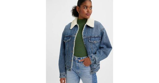 90s Sherpa Trucker Jacket - Medium Wash Levix27s US at Levis