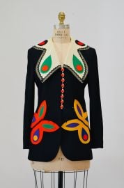 90s Vintage Moschino Black Jacket Blazer Butterfly Butterflies - at Etsy