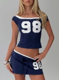 98 Baby Off The Shoulder Top Navy Princess Polly at Princess Polly