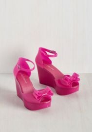 A Joy to Be Bold Wedge in Fuchsia at ModCloth