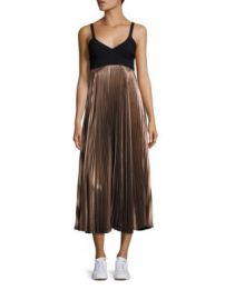 A L C  - Alba Metallic Pleated Midi Dress at Saks Fifth Avenue