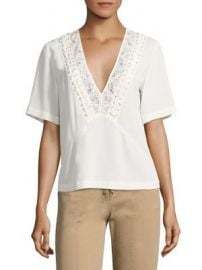 A L C  - Annora Lace-Up Silk Top at Saks Fifth Avenue