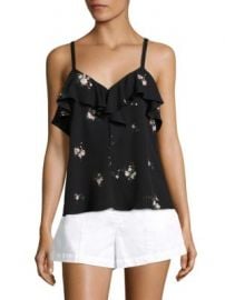 A L C  - Ari Ruffle Silk Top at Saks Fifth Avenue