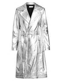 A L C  - Bennet Metallic Leather Trench Coat at Saks Fifth Avenue