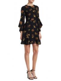 A L C  - Cassidy Silk Ruffle Bell-Sleeve Mini Dress at Saks Fifth Avenue