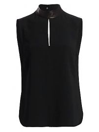 A L C  - Dallas Faux Leather-Trim Top at Saks Fifth Avenue