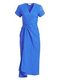 A L C  - Edie Linen-Blend Wrap Midi Dress at Saks Fifth Avenue