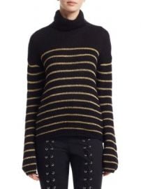 A L C  - Elisa Metallic Stripe Turtleneck Sweater at Saks Fifth Avenue