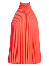 A L C  - Imani Pleated Chiffon Halter Blouse at Saks Fifth Avenue