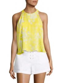 A L C  - Jasper Flyaway Silk Cropped Top at Saks Off 5th