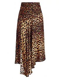 A L C  - Lev Leopard Print Asymmetrical Midi Skirt at Saks Fifth Avenue