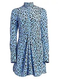 A L C  - Marcella Leopard Print Silk Long-Sleeve Dress at Saks Fifth Avenue