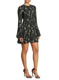 A L C  - Trixie Printed Silk Bell Sleeve Mini Dress at Saks Fifth Avenue