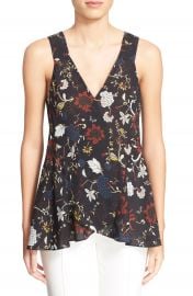 A L C   Purcell  Floral Print Sleeveless Silk Top at Nordstrom