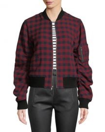 A L C  Andrew Plaid Wool Bomber Jacket at Neiman Marcus