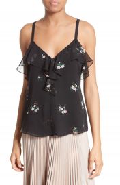 A L C  Ari Ruffle Silk Tank at Nordstrom