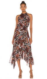 A L C  Bardot Dress in Black  amp  Red Multi from Revolve com at Revolve