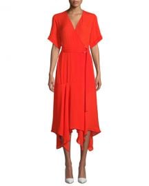 A L C  Claire Belted Handkerchief Silk Dress at Neiman Marcus