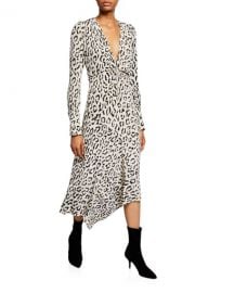 A L C  Eden Printed Long-Sleeve Zip-Front Dress at Neiman Marcus