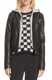 A L C  Edison Leather Jacket with Removable Hooded Inset at Nordstrom