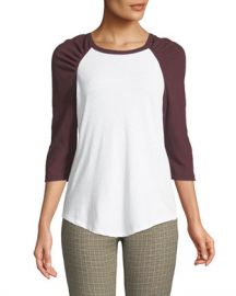 A L C  Elio Shirred Raglan-Sleeve Tee at Neiman Marcus