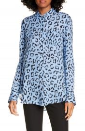 A L C  Emerson Leopard Print Silk Top   Nordstrom at Nordstrom