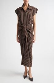 A.L.C. Emilia Stripe Tie Front Shirtdress at Nordstrom
