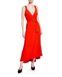 A L C  Haley Belted Sleeveless Long Dress at Neiman Marcus