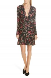 A L C  Haven Ruched Floral Print Silk Dress at Nordstrom