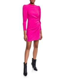 A L C  Jane Side-Ruched Long-Sleeve Dress at Neiman Marcus