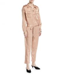 A L C  Jeter Silk Satin Jumpsuit at Neiman Marcus