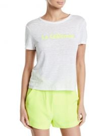 A L C  La Californie Wordmark Linen Tee at Neiman Marcus