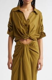 A.L.C. Leo Twist Hem Cotton Button-Up Shirt at Nordstrom