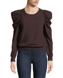 A L C  Loma Puff-Sleeve Pullover Sweatshirt at Neiman Marcus