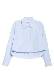 A.L.C. Maude Long Sleeve Roll Tab Crop Shirt at Nordstrom
