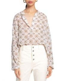 A L C  Meghan Printed Mandarin Collar Top Women - Bloomingdale s at Bloomingdales