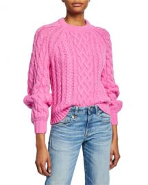 A L C  Mick Cable-Knit Sweater at Neiman Marcus