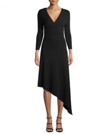 A L C  Morrow V-Neck Long-Sleeve Asymmetrical Dress at Neiman Marcus