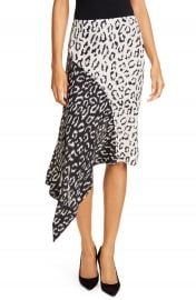 A L C  Natalie Leopard Print Asymmetrical Colorblock Skirt   Nordstrom at Nordstrom