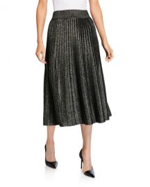 A L C  Nevada Metallic Pleated Midi Skirt at Neiman Marcus