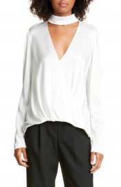 A L C  Raquel Cutout Stretch Silk Satin Top   Nordstrom at Nordstrom