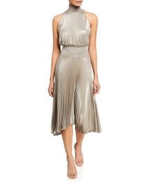 A L C  Renzo Halter-Neck Plisse Dress at Neiman Marcus