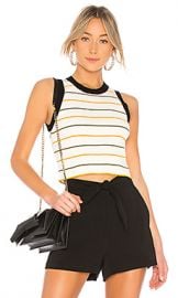 A L C  Rita Top in White  Olive  amp  Mustard from Revolve com at Revolve