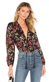 A L C  Royan Vreeland Floral Top in Black  amp  Terracotta from Revolve com at Revolve